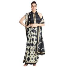 Stylee Lifestyle Cream Handloom Silk Printed Saree (1407)