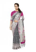 Stylee Lifestyle Grey Banarasi Silk Jacquard Saree 1987