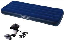 Premium Intex Inflatable Air Bed Single Mattress With Electric Air Pump