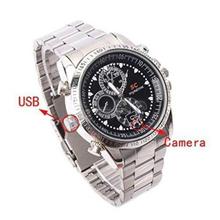 Unisex Silver Steel Band Wristwatch With 8 GB Memory And Camera