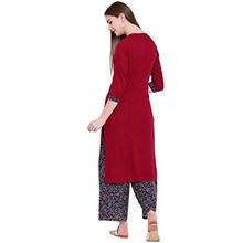 Khushal K Women's Embroidered Rayon Salwar Suit Set (Maroon)