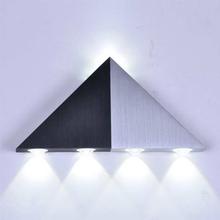 4W Aluminum Triangle LED Wall Lamp High Power Modern Home Lighting Indoor Outdoor Party Light