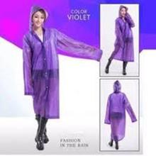 Portable EVA Raincoat Fashion Hooded Clear Thicken Rain Coat