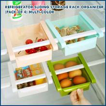 Fridge/Refrigerator Sliding Storage Rack Organizer Set/Storage Rack Shelf/Storage Basket/Storage Tray (Pack of 4) Multi-Color