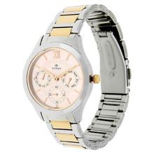 TITAN Womens Pink Dial Stainless Steel Strap Watch - 2570KM01