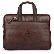 The Clownfish Vegan Leather 8 Ltr Dark Brown Laptop Briefcase (40 x 30