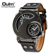 Oulm Watch Man Quartz Watches Top Brand Luxury Leather Strap