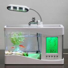 Aquarium USB Desktop Mini Aquarium With LED Clock Calendar