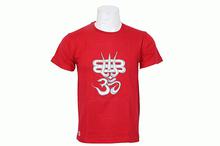 Red 'Om' Hand-Embroidered Unisex T-Shirt