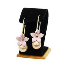 Ampersand Metal Floral Pearl Drop Earrings For Women - ED0276902103