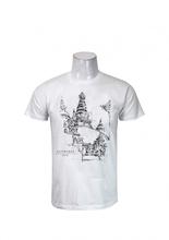 Wosa -  Round Neck Wosa Wear White/Black Swayambhunath Designed Cotton T-Shirt For Men