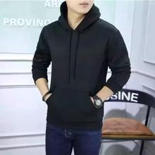 O-Neck colorful Pullover Fashion Hoodies For Men - Black