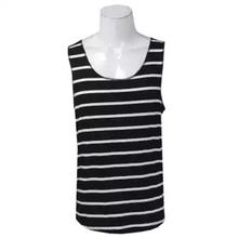 Lugaz Striped Tank Top For Men-Black/white