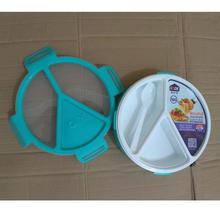 Round Seperate Lunch Box -500ml ( Turquoise )