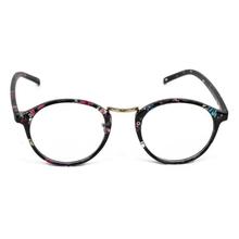 Black Metal Floral Frame Eye Glasses For Women