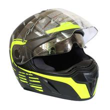 VEGA Ryker Black/Neon Green Full Face Helmet With Double Visor