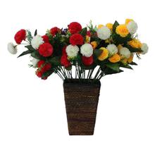 Brown Thread Vase With Multicolor Flowers