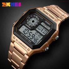 SKMEI 1335 Double Time Digital Chronograph Watch for Men - Black/RoseGold