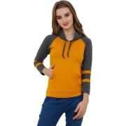 Color Block Women Hooded Neck Maroon T-Shirt