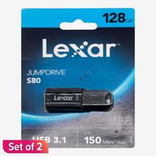 Black Color Lexar S80 128 GB Pendrive USB 3.1 Set Of 2