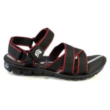 Shikhar Shoes Black/Red Strap-On Sandals For Men - 9610