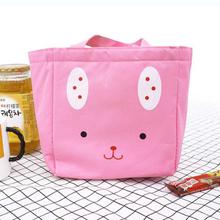 Cartoon Cat Insulated Lunch Bag Canvas Thermal Food Picnic Bags Travel Cooler Lunch Box Bag Tote