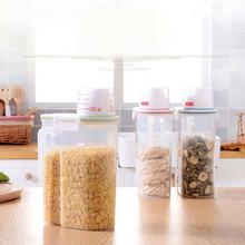 Plastic Kitchen Storage Box Container Rice Cereal Grain Bean Bottles With Cover High Quality