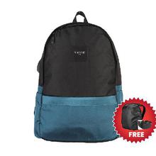 Yavie Dual Tone 19L Nylon USB Charging/Head Phone Port Casual Compatible Backpack-9031 With Free Bag Cover