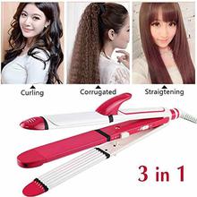 Kemei 3 In 1 Professional Cum Curler And Crimper Hair Straightener - KM-1291