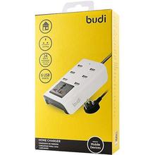 M8J302 Budi 3 Pin Home Charger With Extension 6 USB