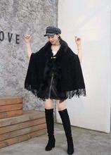 Side Fur Lace Poncho