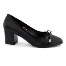 DMK Black Bowed Pump Heel Shoes For Women - 98675