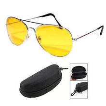 Yellow Glasses Night Vision Sunglass HD with Sunglass Hard case