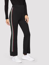 Colorful Striped Side Flare Leg Pants