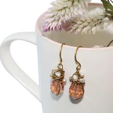 Peach Stone Drop Earrings For Women