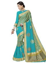 Stylee Lifestyle Turquoise Bhagalpuri Silk Jacquard Saree -2021