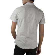 White Half Plain Shirt for Men with Printed Goji