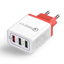 Universal 18 W USB Quick charge 3.0 5V 3A for Iphone 7 8  EU US Plug Mobile Phone Fast charger charging for Samsug s8 s9 Huawei