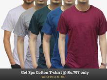 Get 3pc Cotton T-shirt