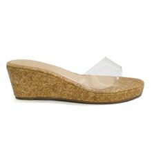 DMK Brown Transparent Strap Wedge Heel Shoes For Women - 39048