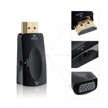 Gold-Plated HDMI to VGA Converter Adapter with 3.5mm Audio Port