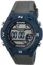 Sonata 77033PP01 Grey Dial Digital Watch For Men