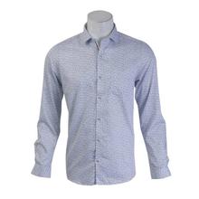 Turtle Faded Blue Printed Full Sleeve Formal Shirt For Men - 51899