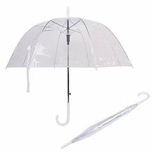 Transparent Windproof Half Automatic Handle Clear Rain Dome Shape Umbrella