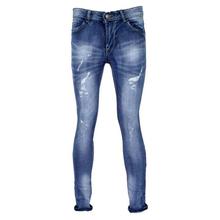 Blue Skinny Fit Distressed Jeans For Men