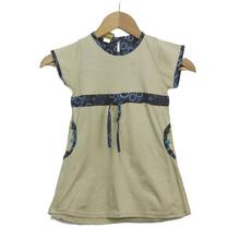 Beige 100% Cotton Dress For Girls - CDR 3094