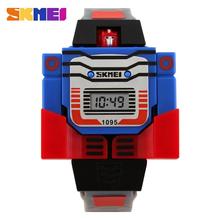 SKMEI 1095 Robot Transformation Toys Kids LED Digital Children Cartoon Sports Boys Wristwatch