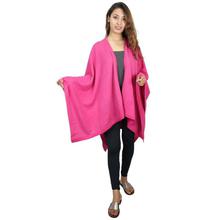 Pink Poncho Styled Cashmere Shawl For Women