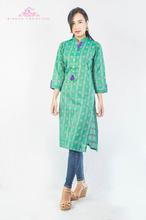 Green Purple Checkered South Cotton Kurti