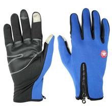 Black Front Zippered Windstopper Gloves